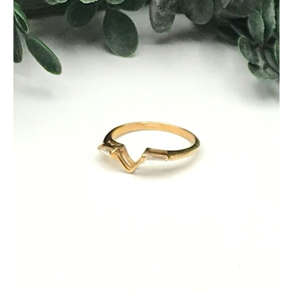 Vintage wrap style ring gold tone Chevron Ring - Picture 3 of 6